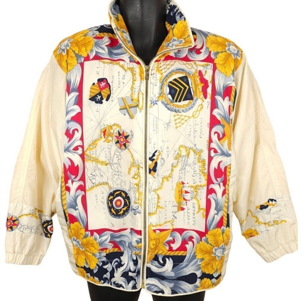 Vintage East West Nautical Bomber Jacket Womens Size Small Iniko Fashion